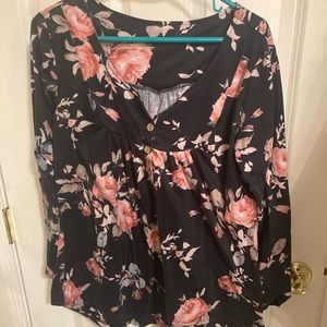 Black Floral Print Dress
